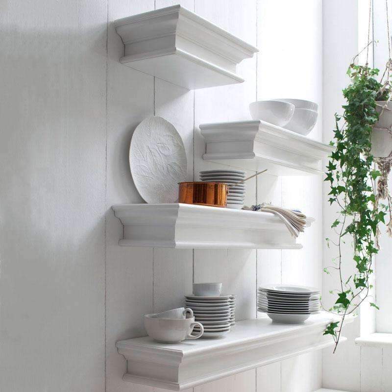 Halifax White Painted Floating Wall Shelf - Extra Large - Duck Barn Interiors