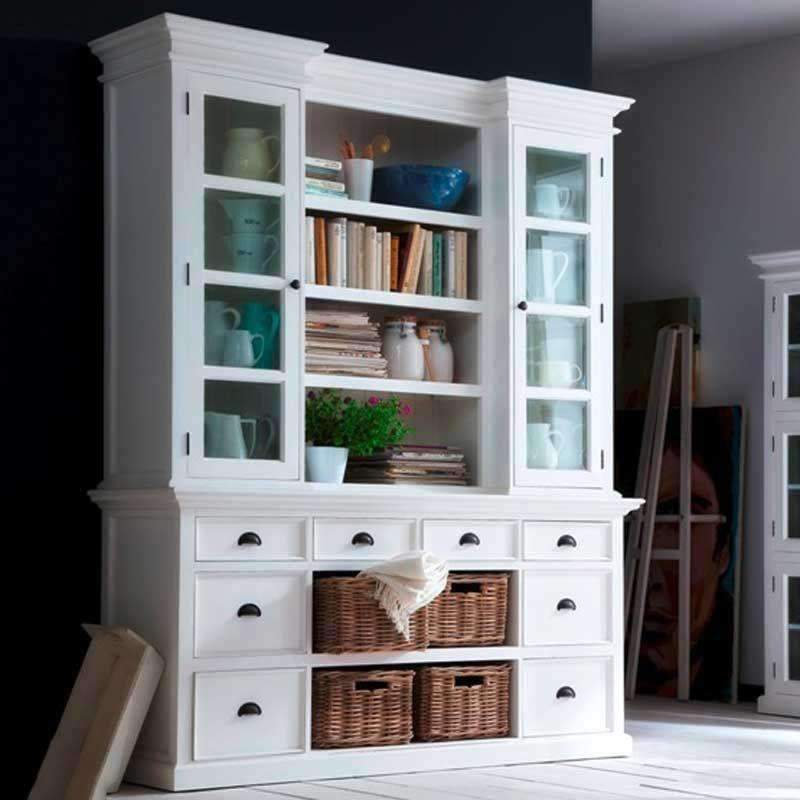 Halifax White Painted Library Hutch Unit - Duck Barn Interiors