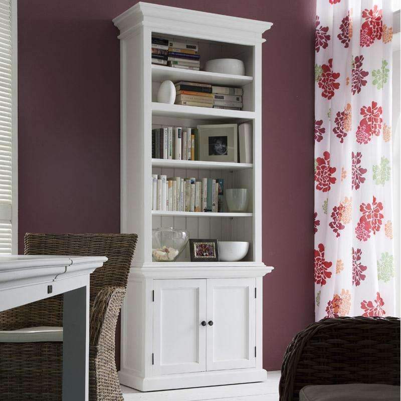 Halifax White Painted Single Bay Hutch Display Cabinet - Duck Barn Interiors