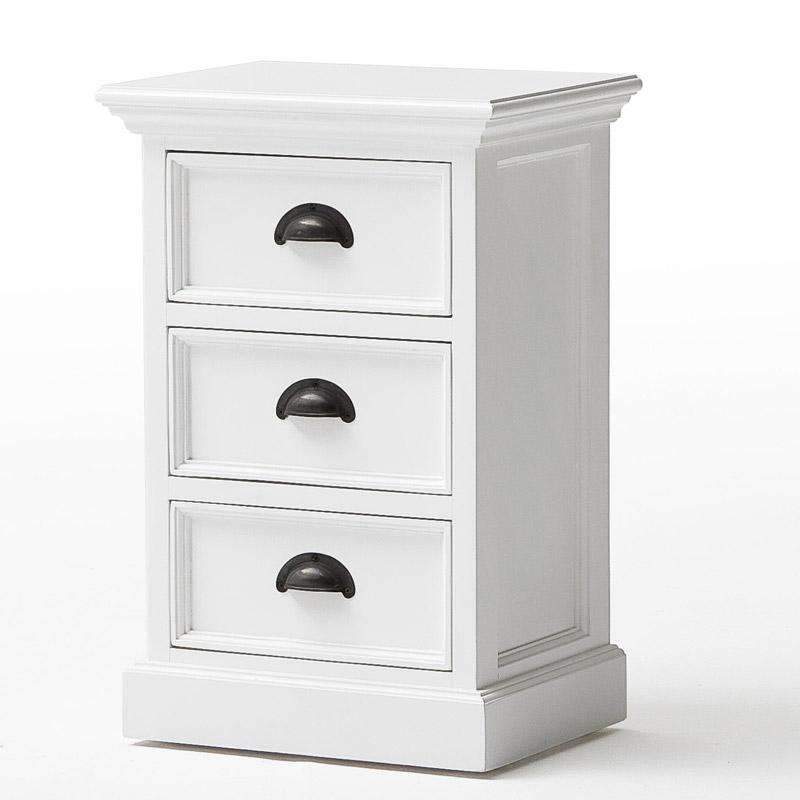Halifax White Painted Small 3 Drawer Bedside Cabinet - Duck Barn Interiors