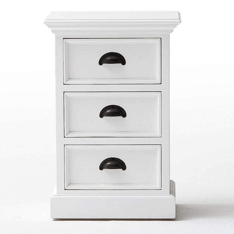 Halifax White Painted Small 3 Drawer Bedside Cabinet - Duck Barn Interiors