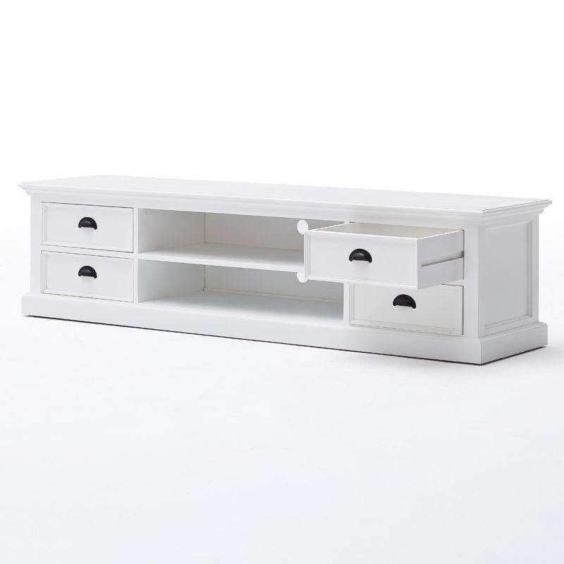 Halifax White Painted TV Unit with 4 Drawers - Duck Barn Interiors
