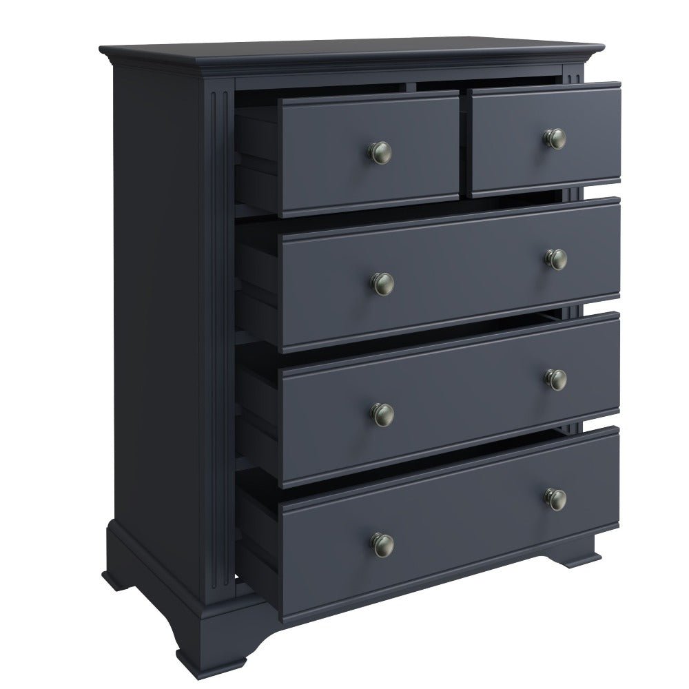Henley Midnight Grey 2 Over 3 Chest of Drawers - Duck Barn Interiors