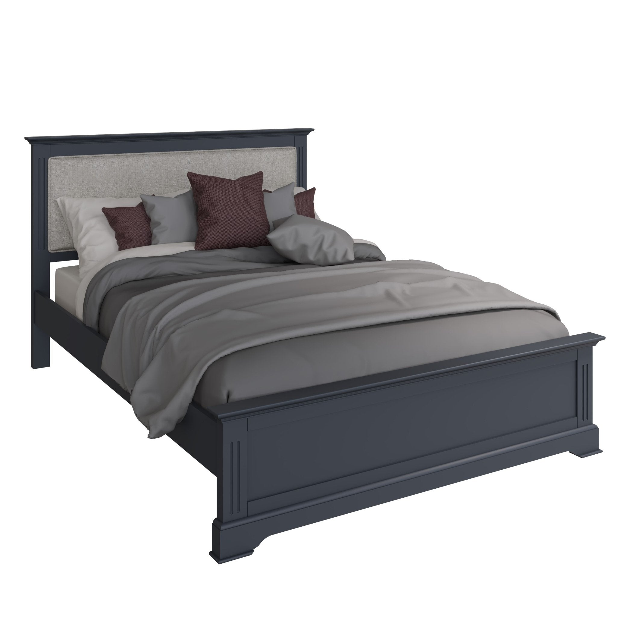 Henley Midnight Grey Double Bed Frame 4'6'' - Duck Barn Interiors