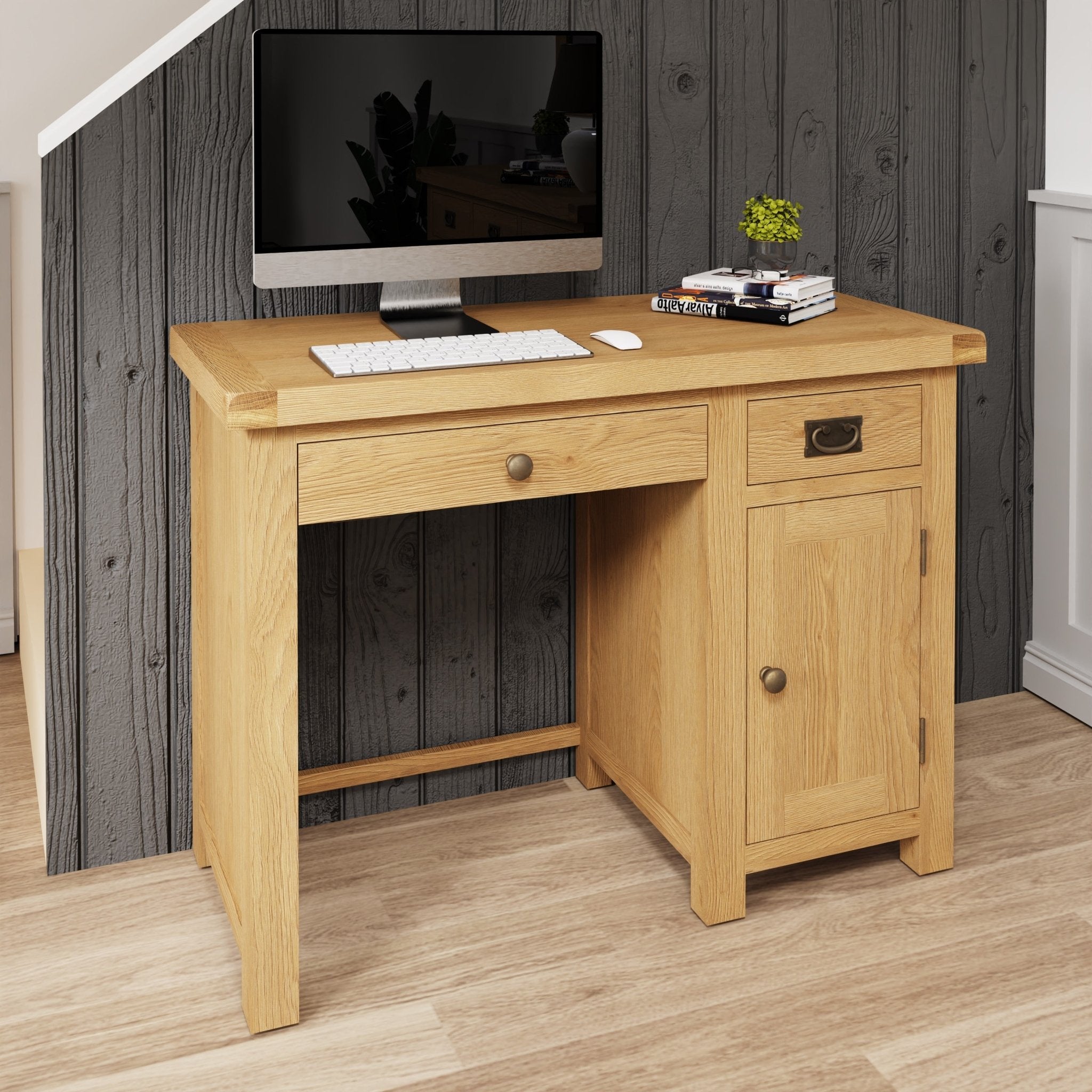 Kirdford Oak Computer Desk - Duck Barn Interiors