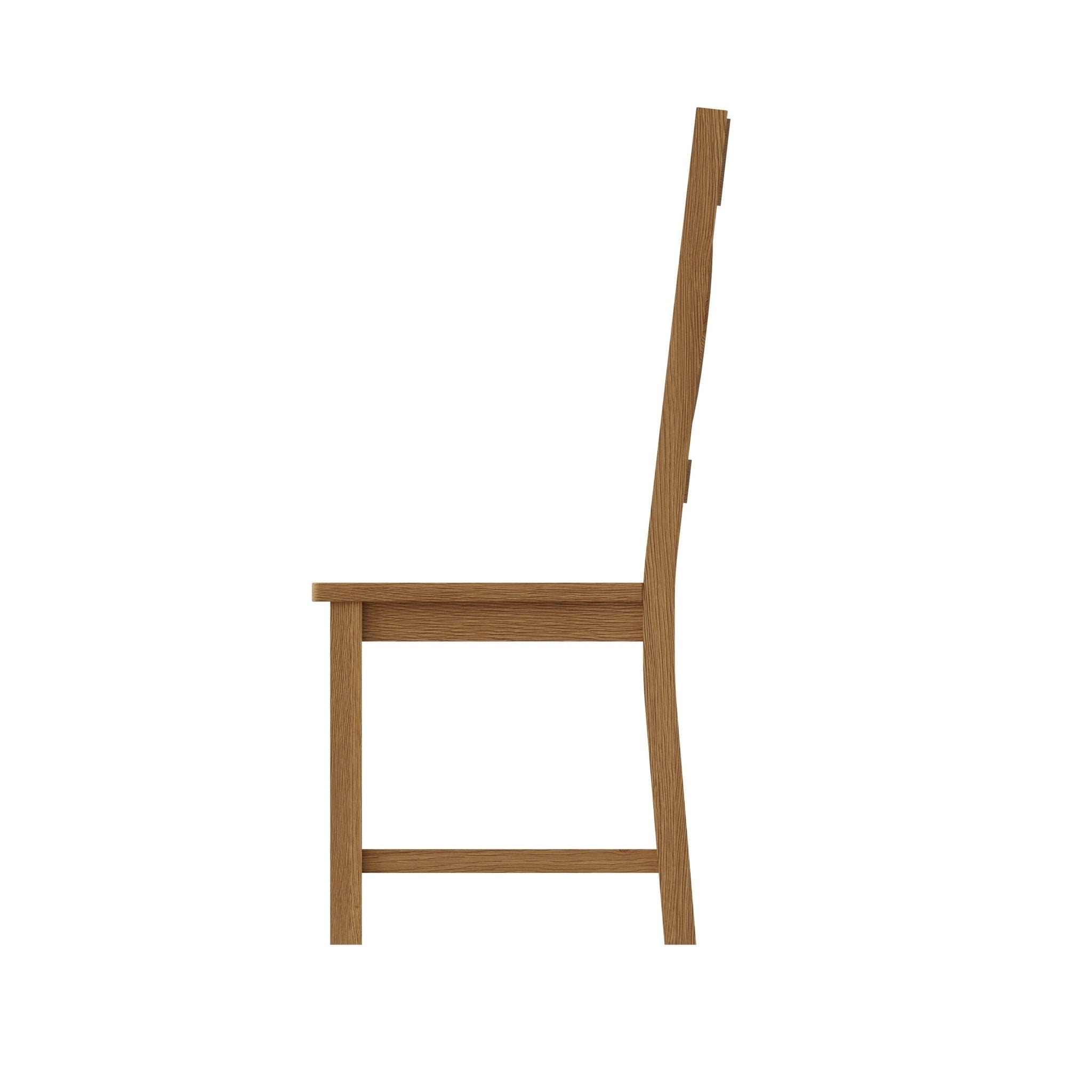 Kirdford Oak Cross Back Chair - Wooden Seat - Duck Barn Interiors