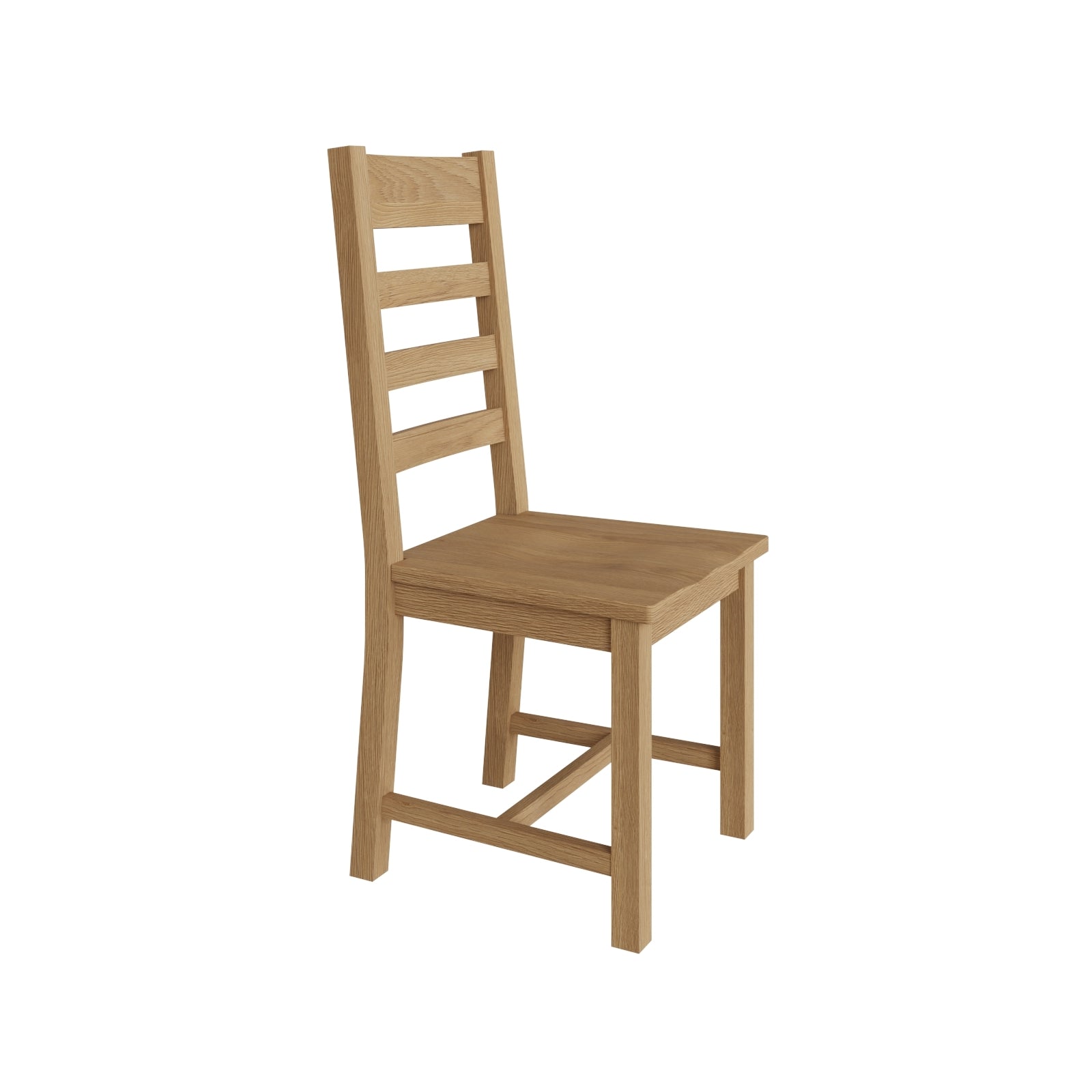Kirdford Oak Ladder Back Chair - Wooden Seat - Duck Barn Interiors