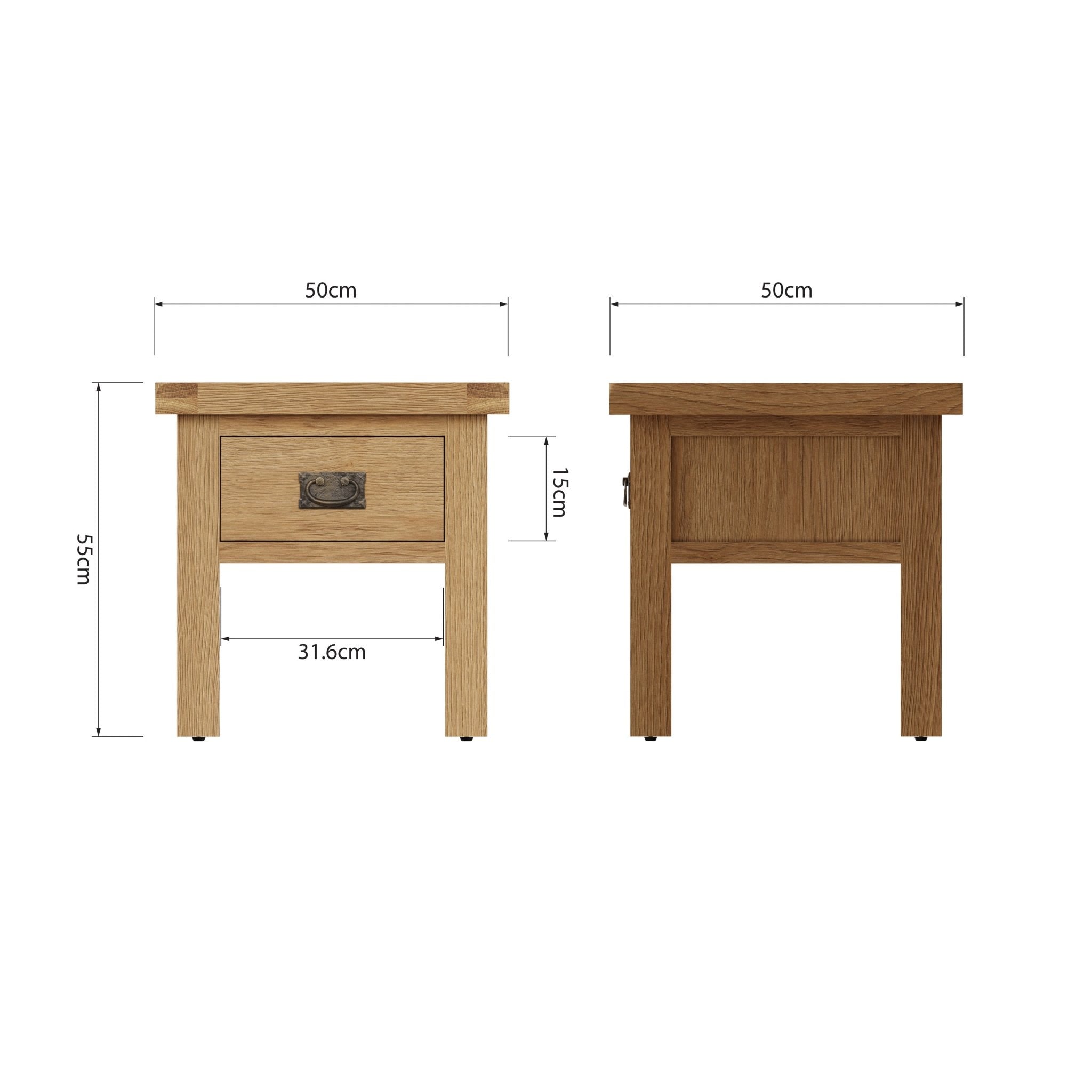 Kirdford Oak Lamp Side Table - Duck Barn Interiors