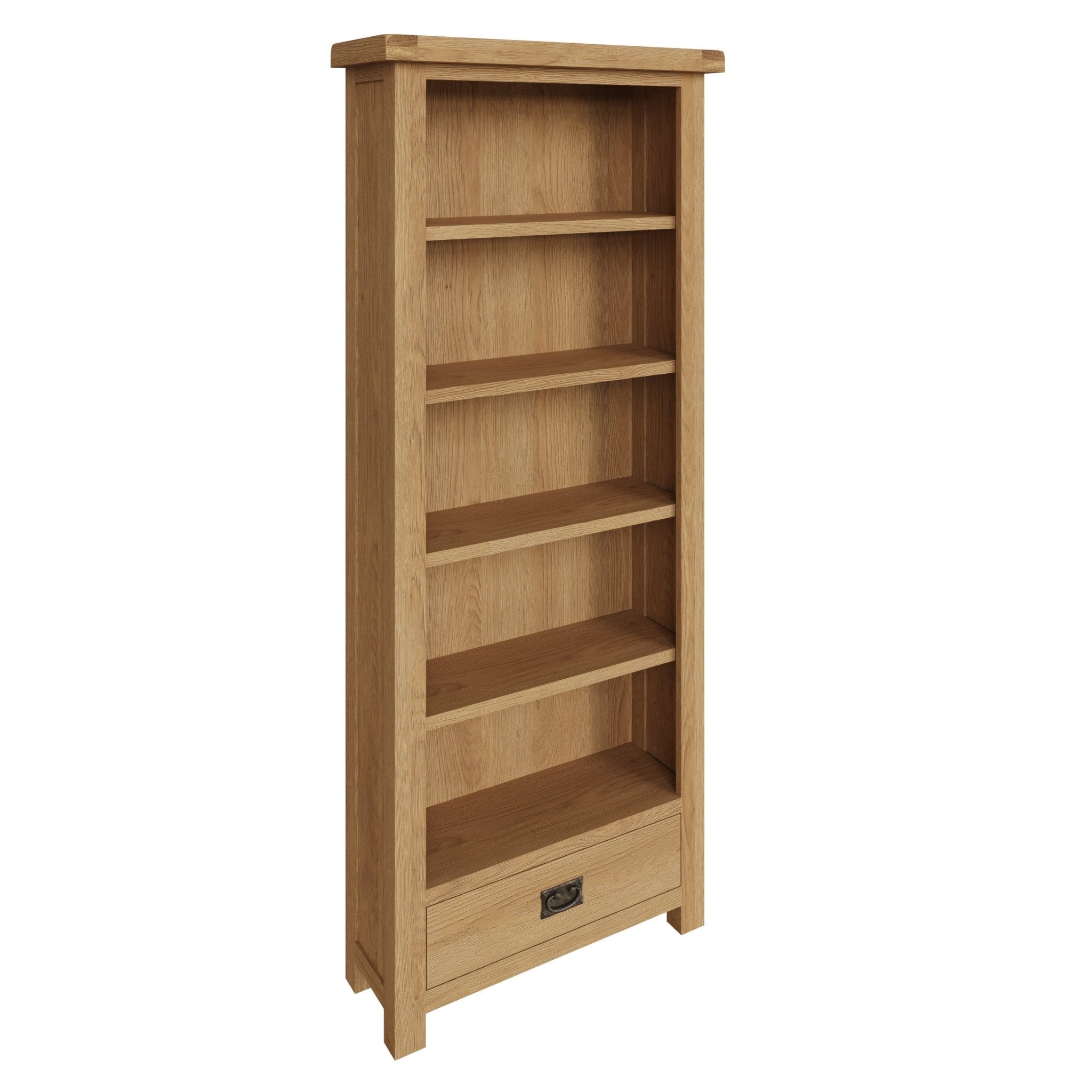 Kirdford Oak Tall Wooden Bookcase - Duck Barn Interiors