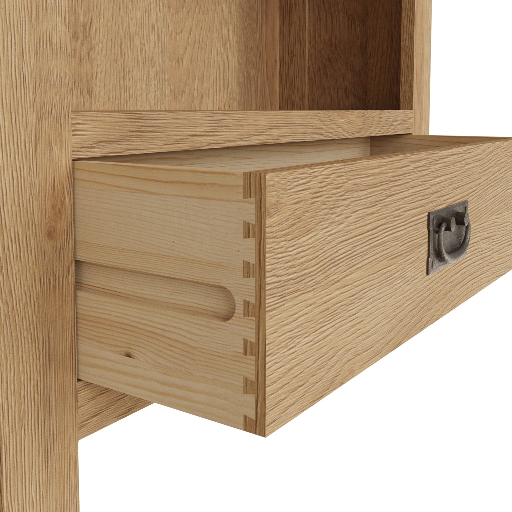 Kirdford Oak Tall Wooden Bookcase - Duck Barn Interiors