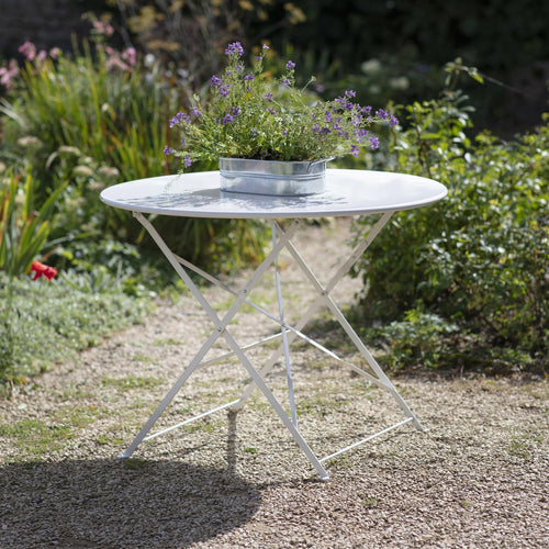 Large Garden Bistro Round Table - Chalk White