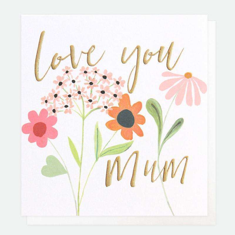 Love You Mum Flowers Card - Duck Barn Interiors