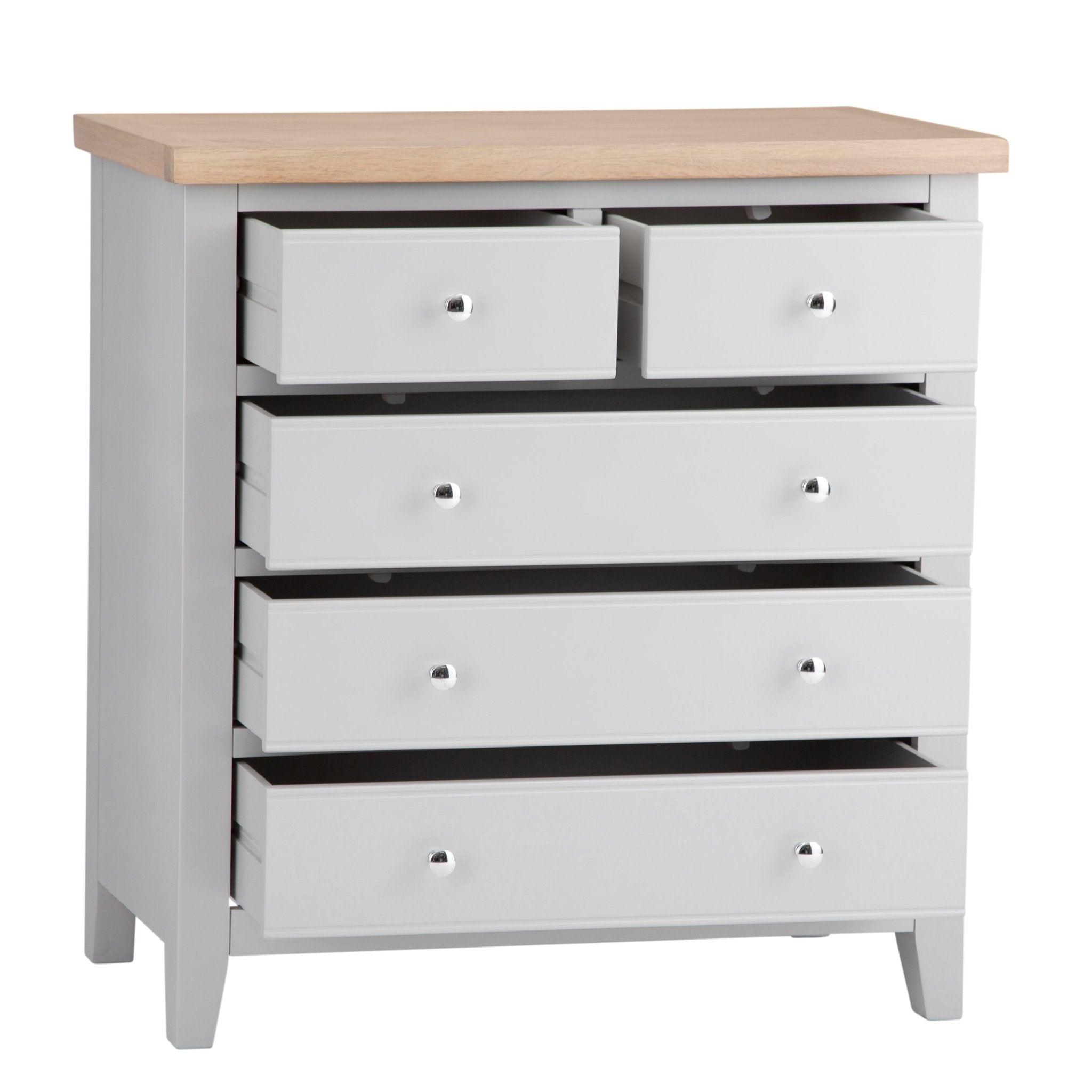 Loxhill Grey 2 Over 3 Chest of Drawers - Duck Barn Interiors