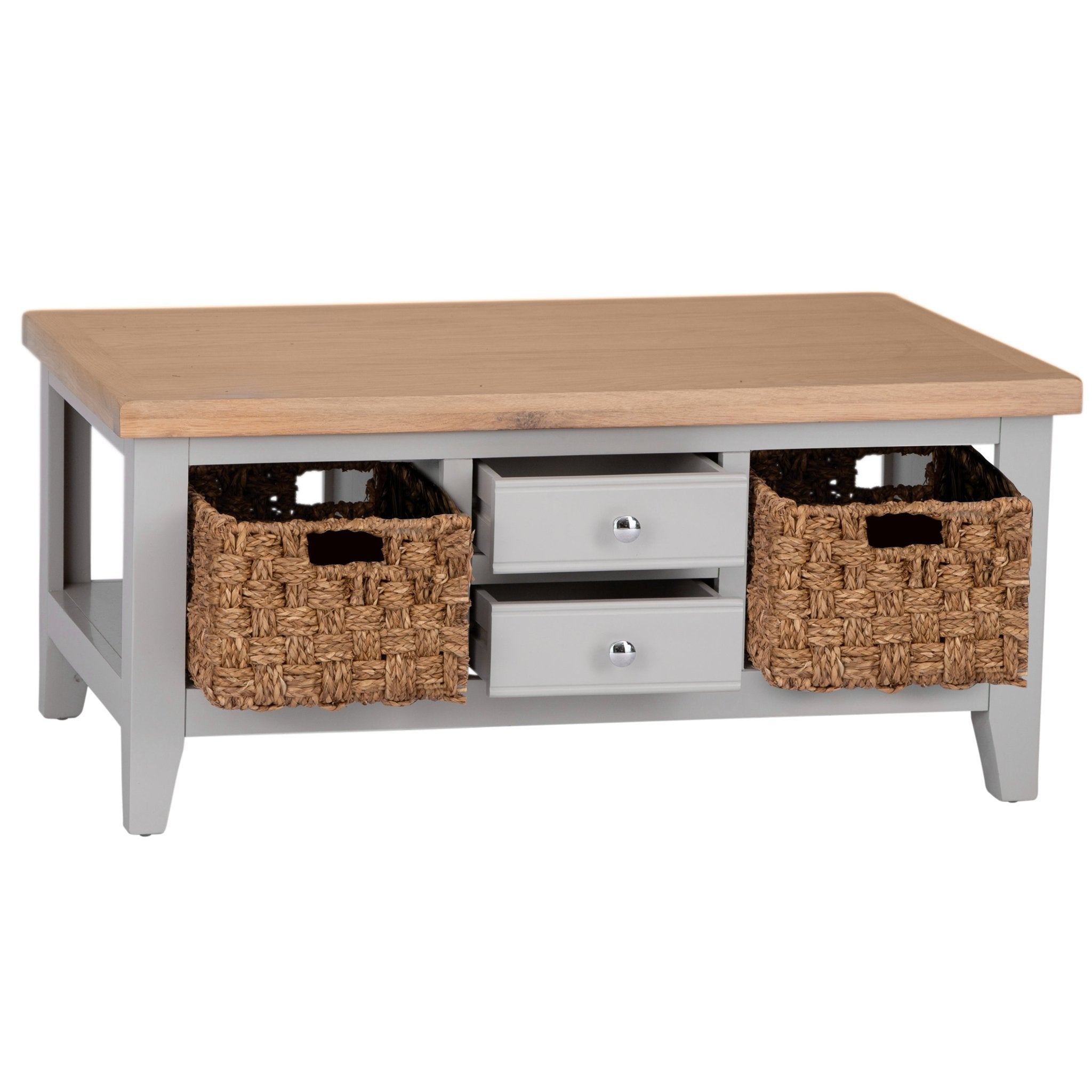 Loxhill Grey Coffee Table with Baskets - Duck Barn Interiors