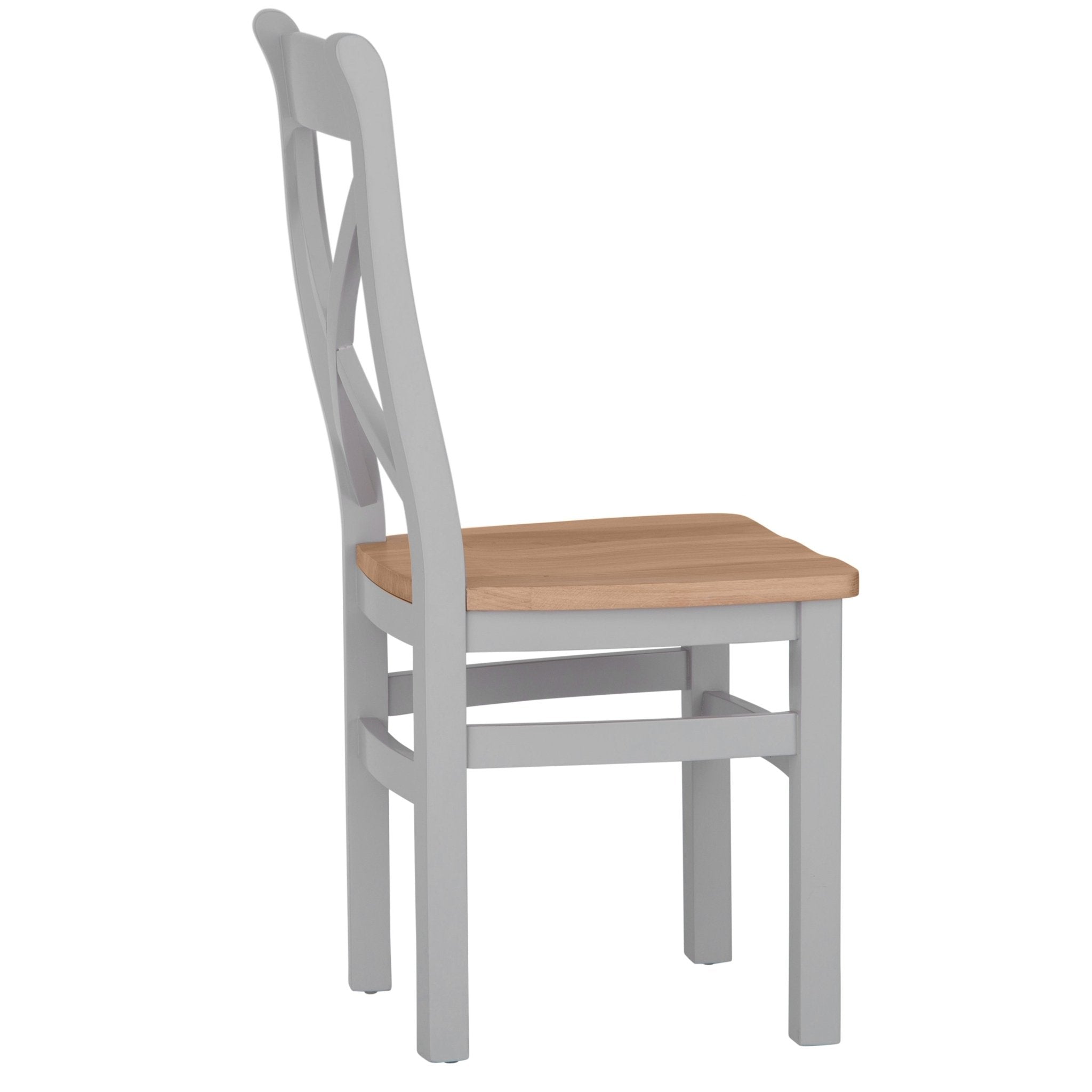 Loxhill Grey Cross Back Chair Wooden Seat - Duck Barn Interiors