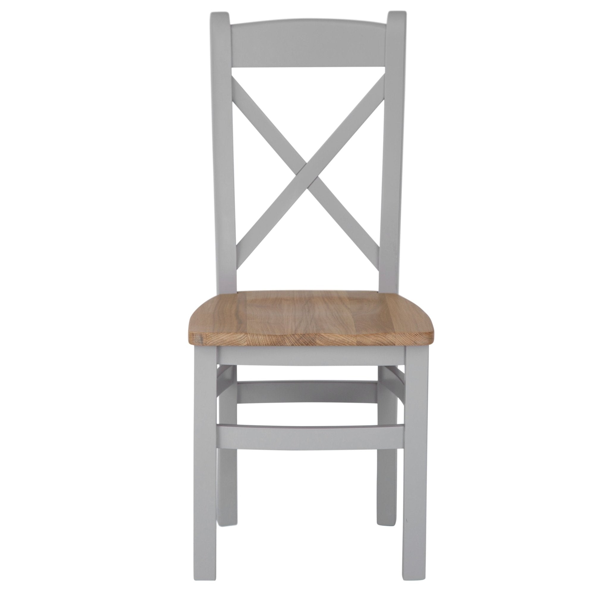 Loxhill Grey Cross Back Chair Wooden Seat - Duck Barn Interiors