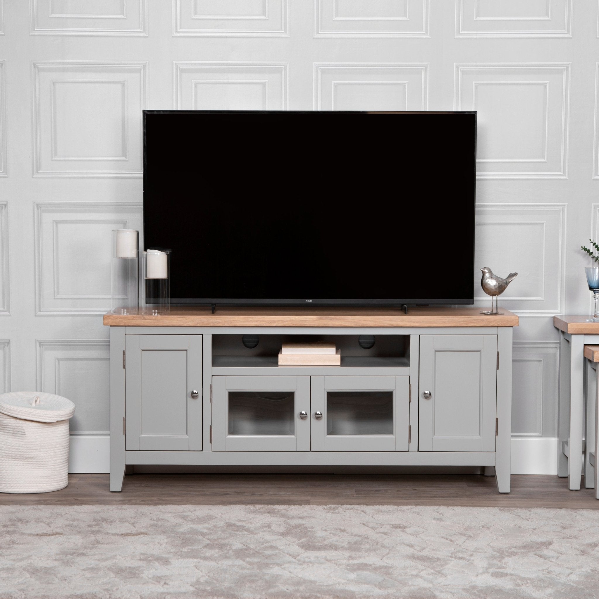 Loxhill Grey Large TV Stand - Duck Barn Interiors