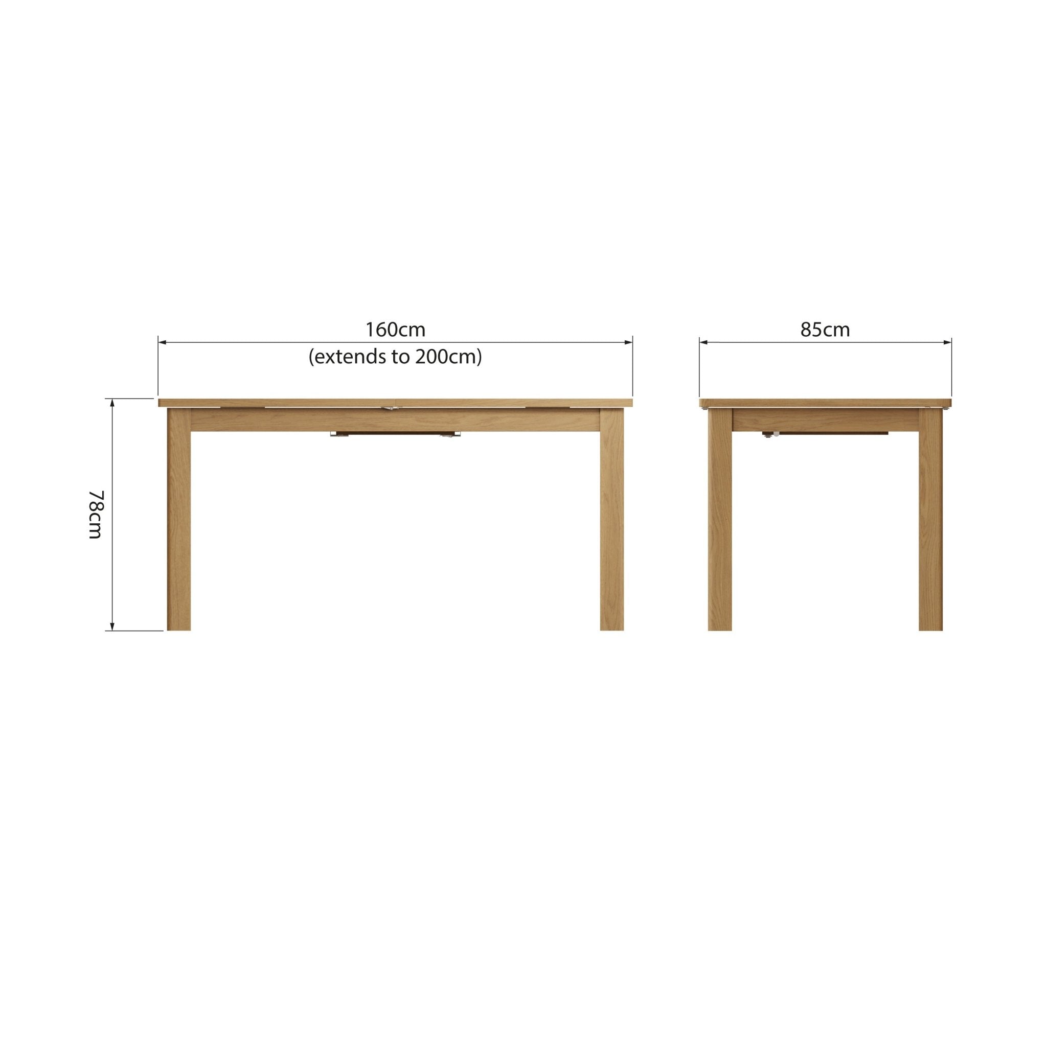 Loxwood Oak 1.6M Extending Dining Table - Duck Barn Interiors