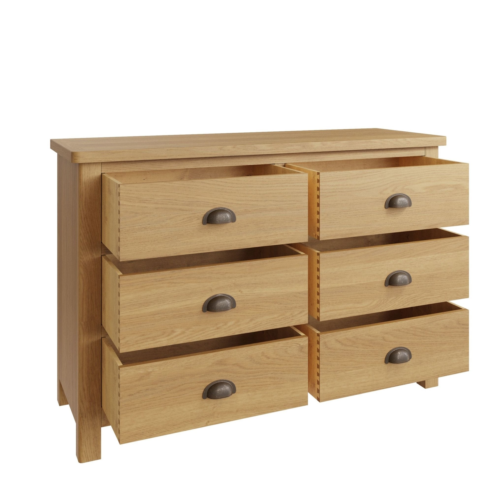 Loxwood Oak 6 Drawer Chest of Drawers - Duck Barn Interiors