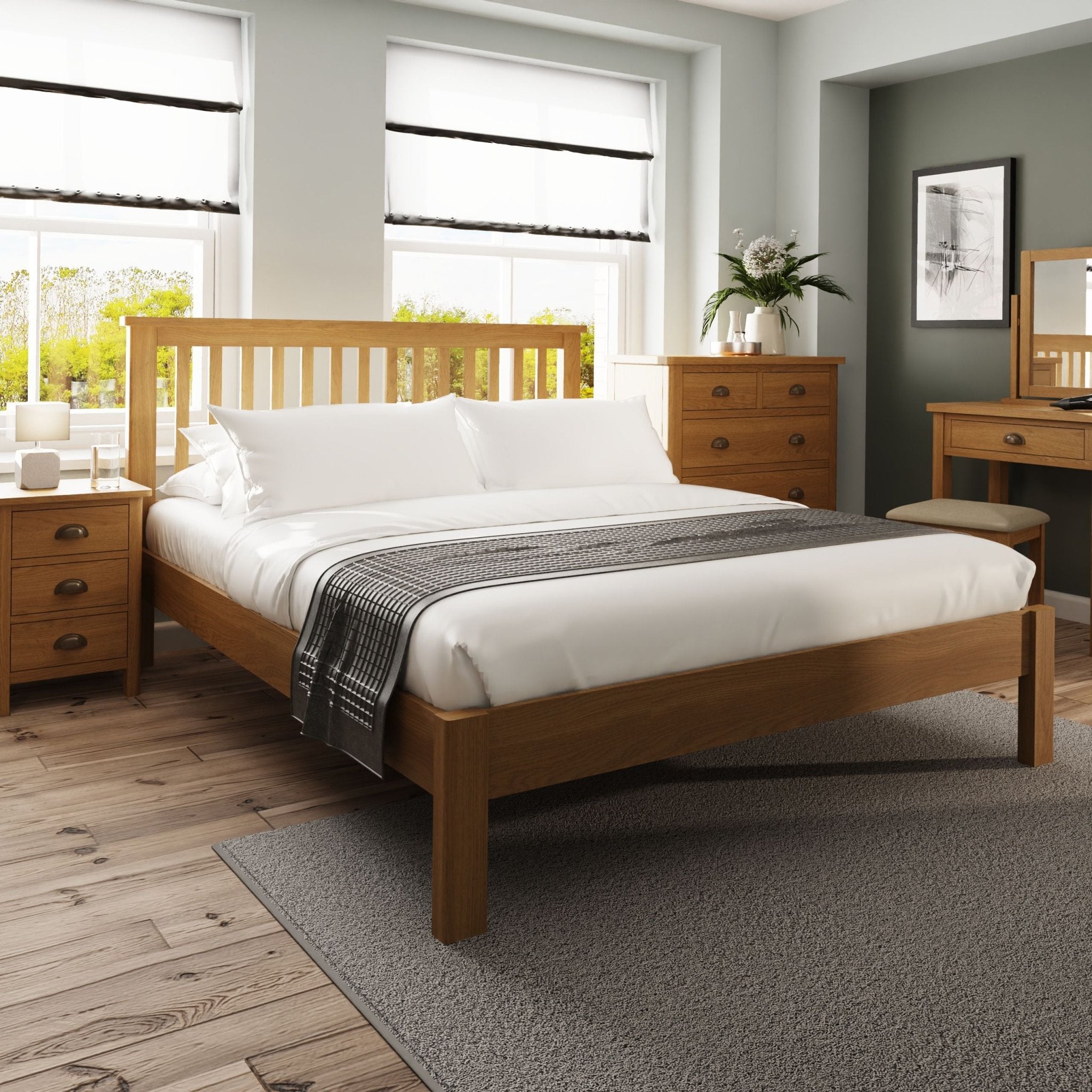 Loxwood Oak Kingsize Bed Frame 5ft - Duck Barn Interiors
