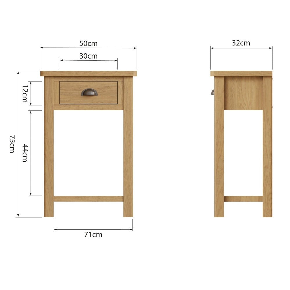 Loxwood Oak Telephone Side Table - Duck Barn Interiors