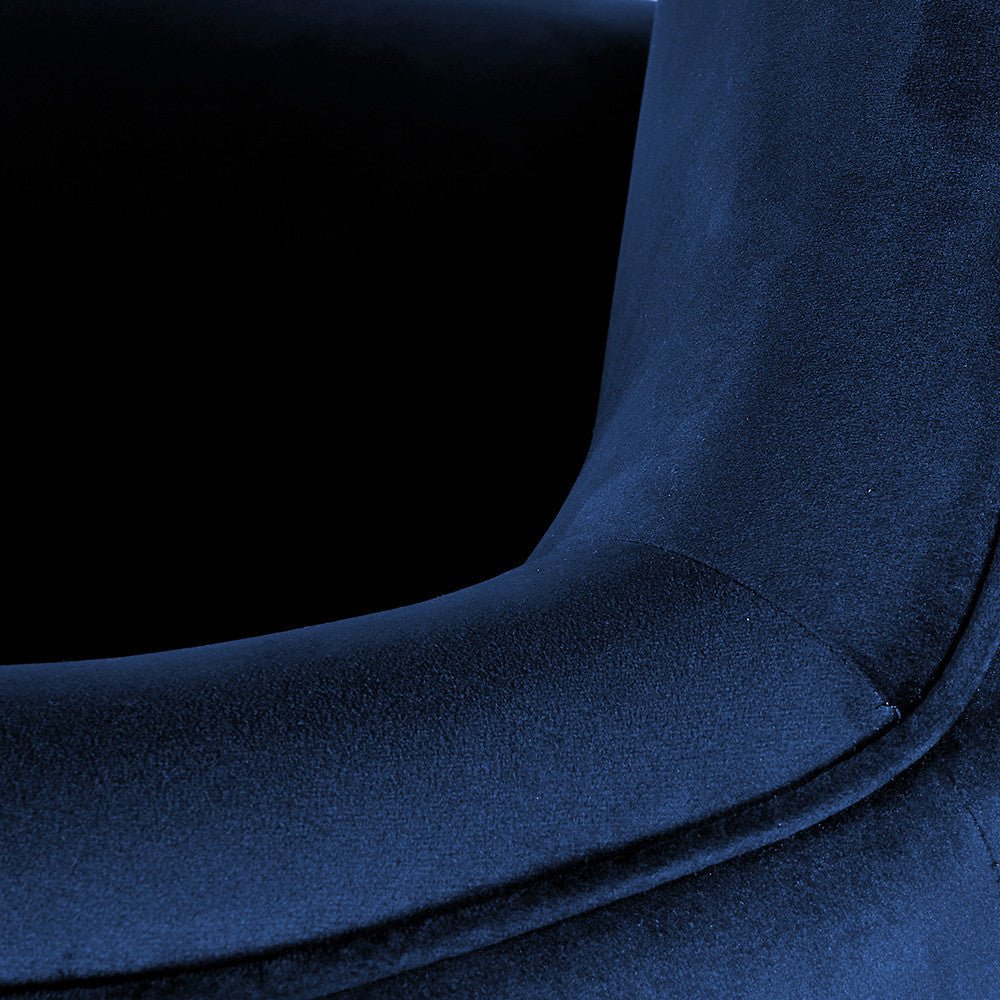 Lucca Sapphire Blue Velvet Chair with Gold Legs - Duck Barn Interiors