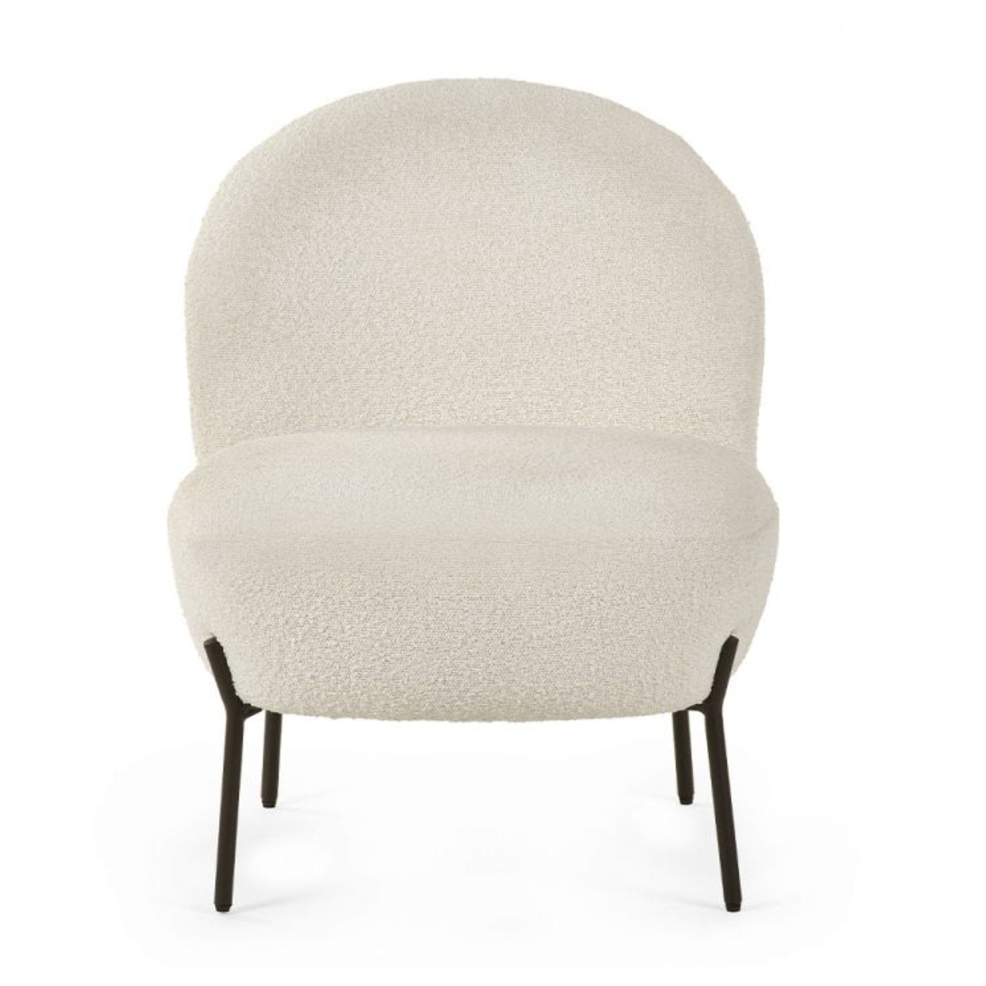 Lulu Ivory Boucle Chair with Black Legs - Duck Barn Interiors