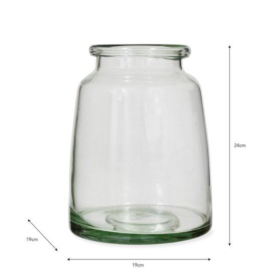 Mickleton Clear Recycled Glass Vase (3 sizes) - Duck Barn Interiors