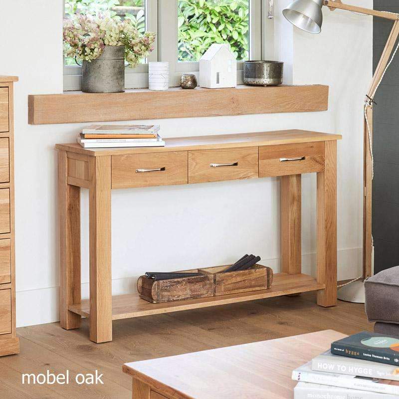 Mobel Oak Console Table with Drawers1 - Duck Barn Interiors