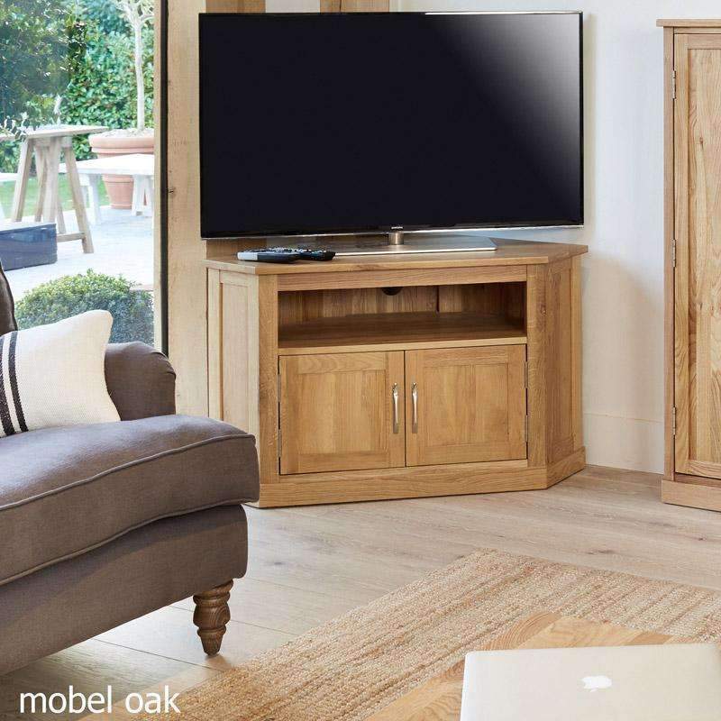 Mobel Oak Corner TV Cabinet1 - Duck Barn Interiors