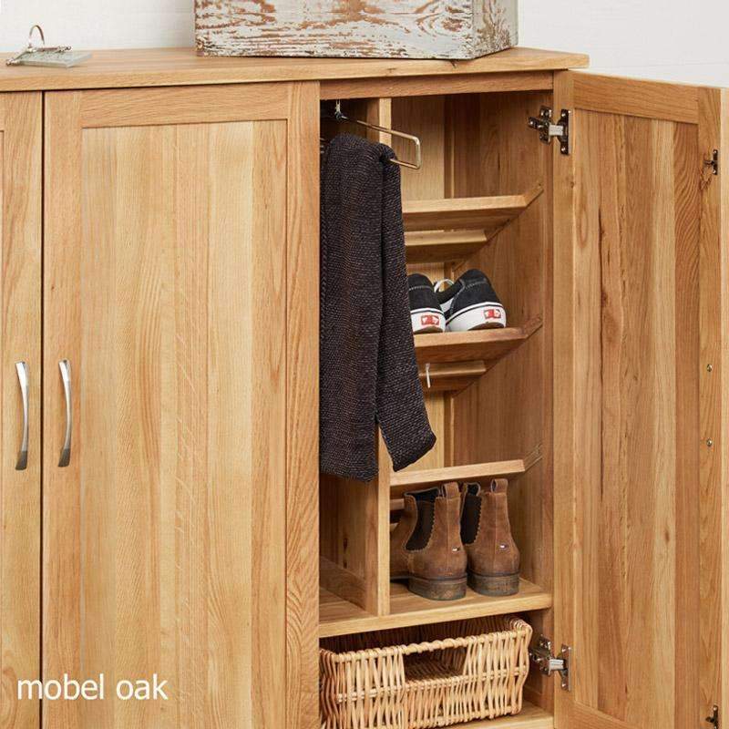 Mobel Oak Extra Large Shoe Storage Cupboard - Duck Barn Interiors
