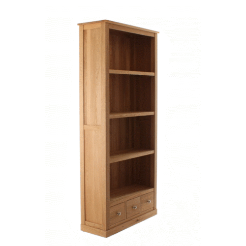 Mobel Oak Large Bookcase With Drawers - Duck Barn Interiors