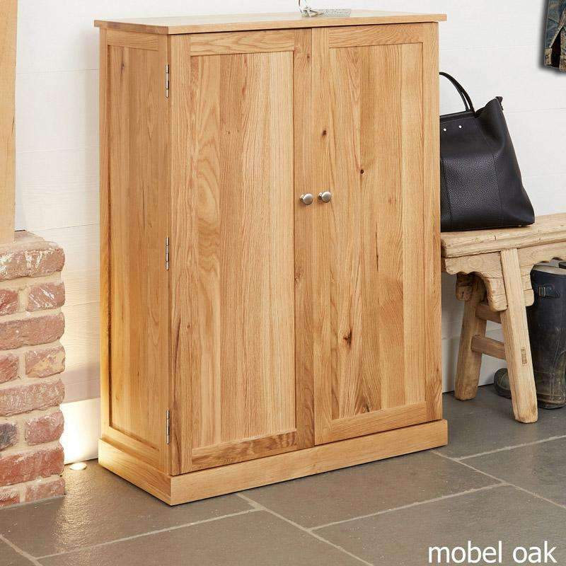 Mobel Oak Large Shoe Storage Cupboard - Duck Barn Interiors