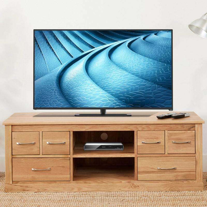Mobel Oak Large Widescreen Television Cabinet - Duck Barn Interiors