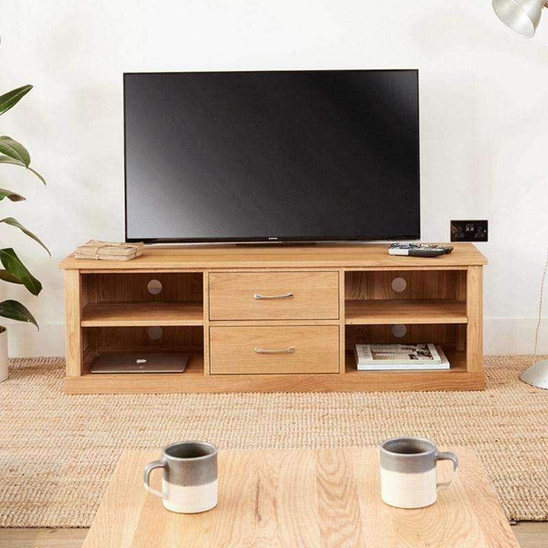 Mobel Oak Mounted Widescreen Television Cabinet - Duck Barn Interiors