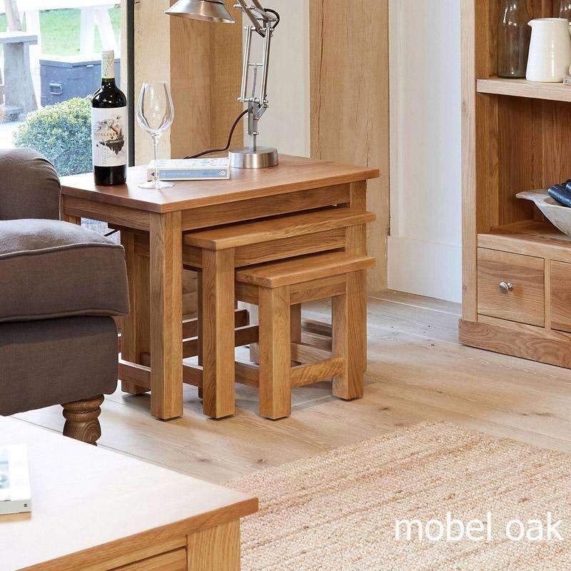 Mobel Oak Nest of 3 Tables - Duck Barn Interiors