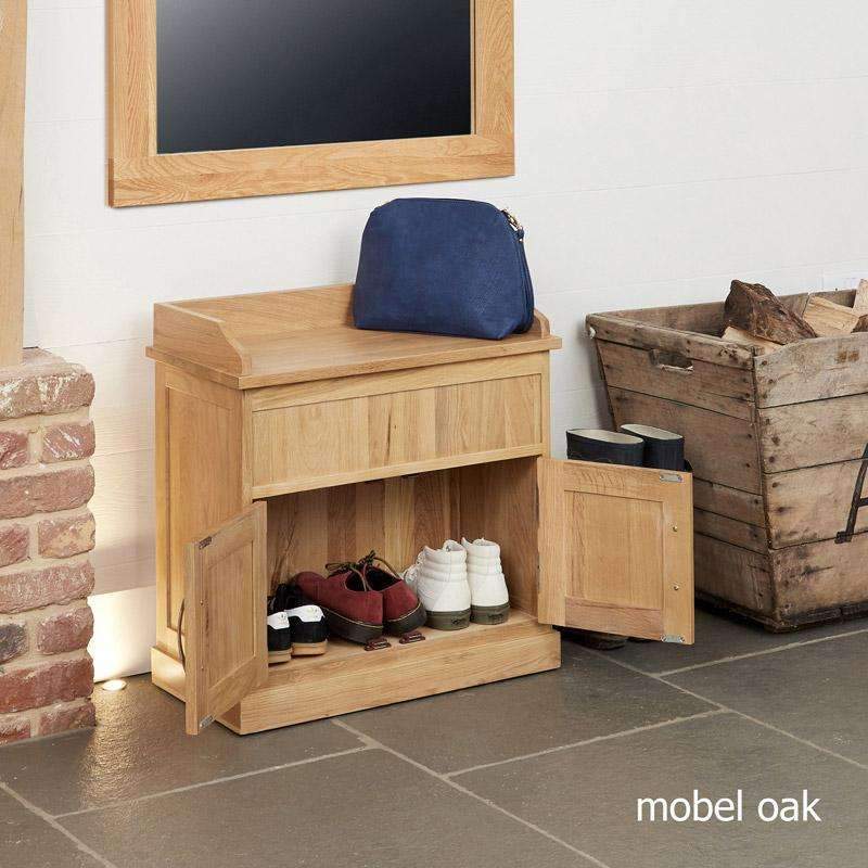 Mobel Oak Shoe Bench with Hidden Storage – Duck Barn Interiors
