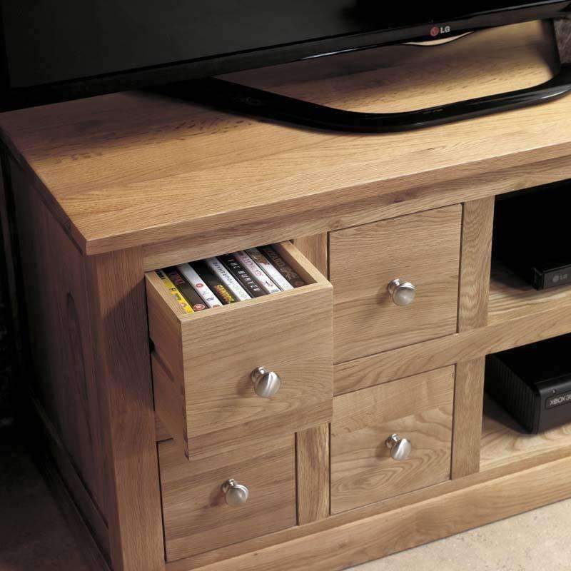 Mobel Oak Television Cabinet with Drawers - Duck Barn Interiors