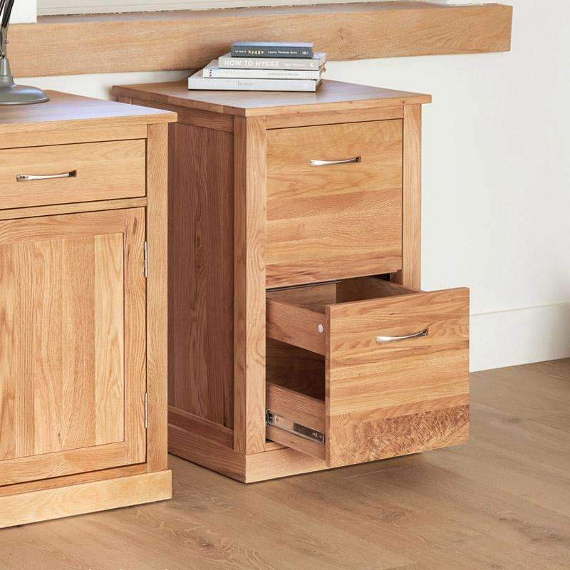 Mobel Oak Two Drawer Filing Cabinet - Duck Barn Interiors