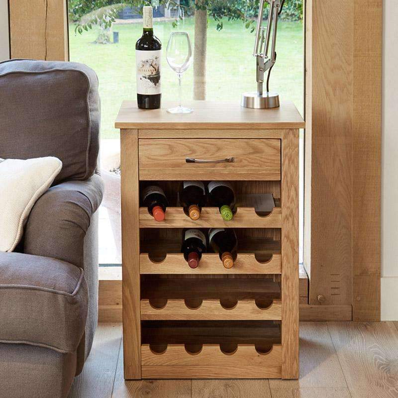Mobel Oak Wine Rack Lamp Table1 - Duck Barn Interiors