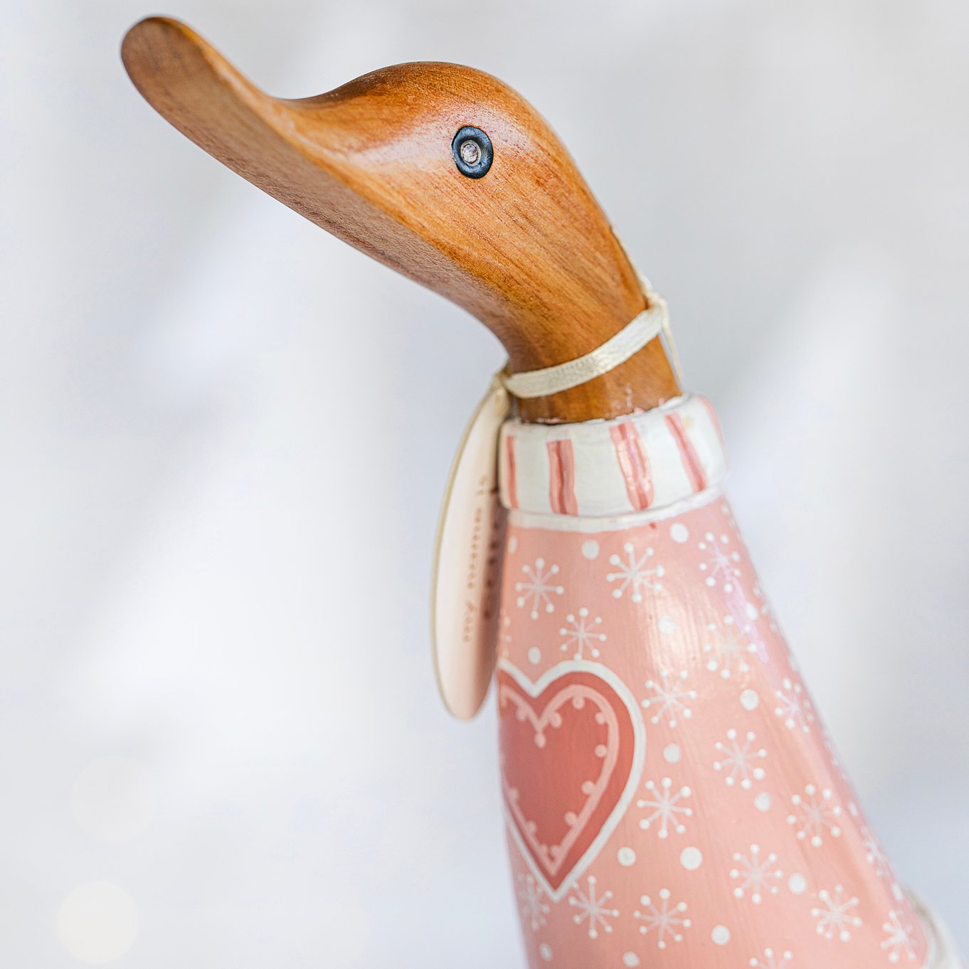 Nordic Blush Pink Christmas Heart Jumper Duckling - Duck Barn Interiors