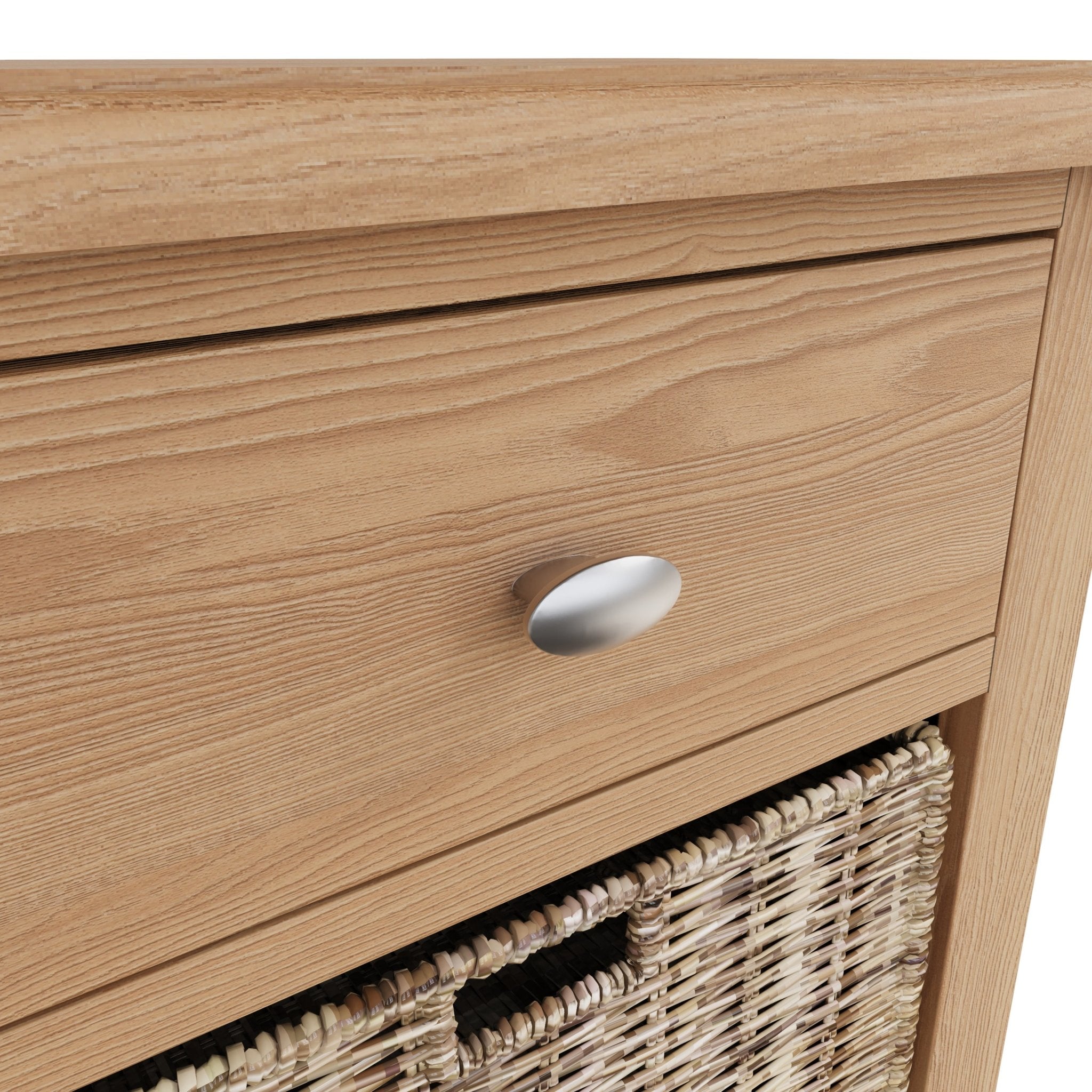 Ockley Oak 1 Drawer 1 Basket Cabinet - Duck Barn Interiors