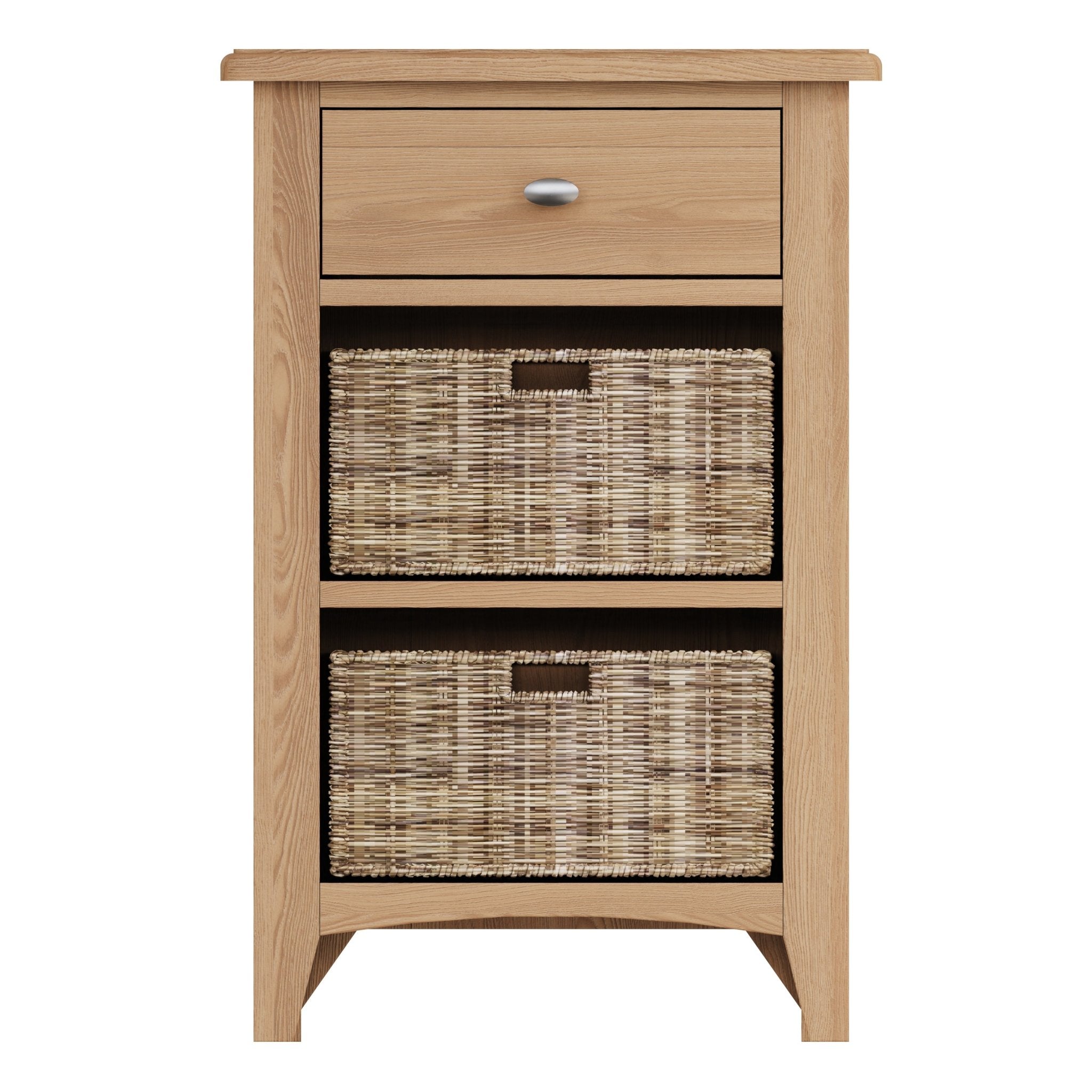 Ockley Oak 1 Drawer 2 Basket Cabinet - Duck Barn Interiors