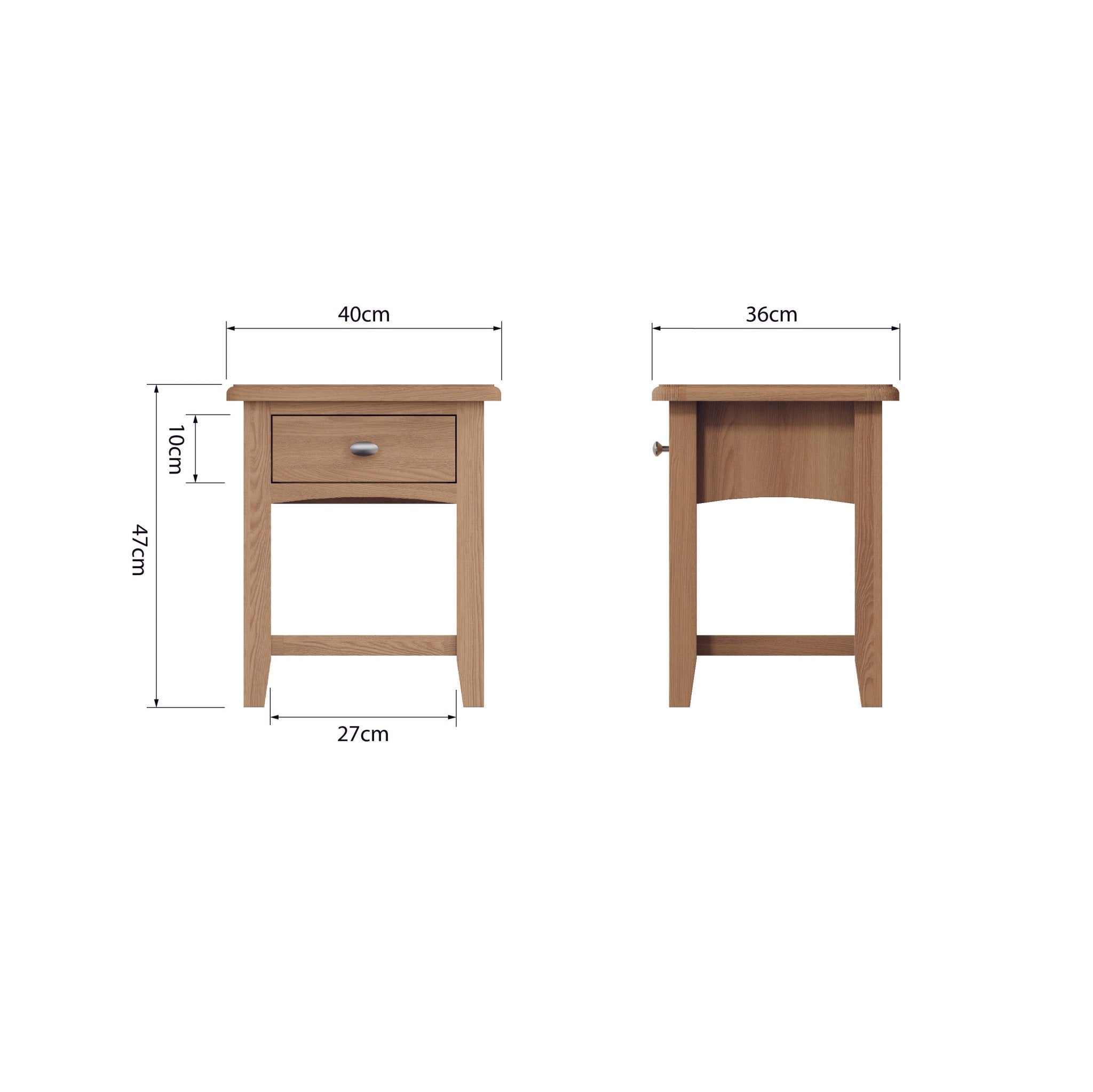 Ockley Oak 1 Drawer Side Table - Duck Barn Interiors