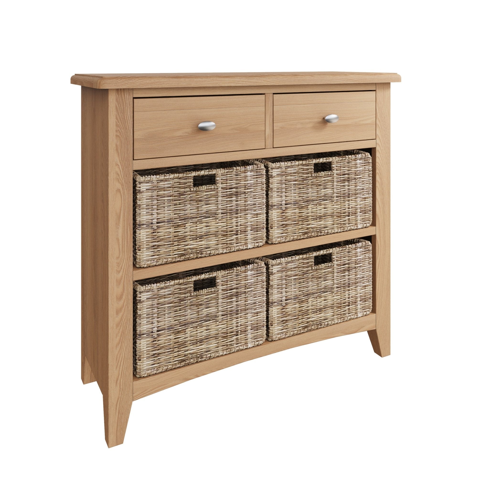 Ockley Oak 2 Drawer 4 Basket Cabinet - Duck Barn Interiors