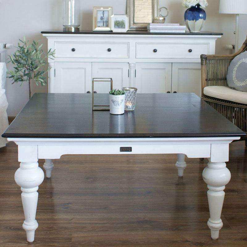 Provence Accent White Painted Square Coffee Table - Duck Barn Interiors