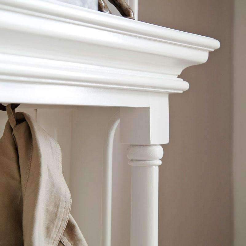 Provence White Painted Coat Rack Bench - Duck Barn Interiors