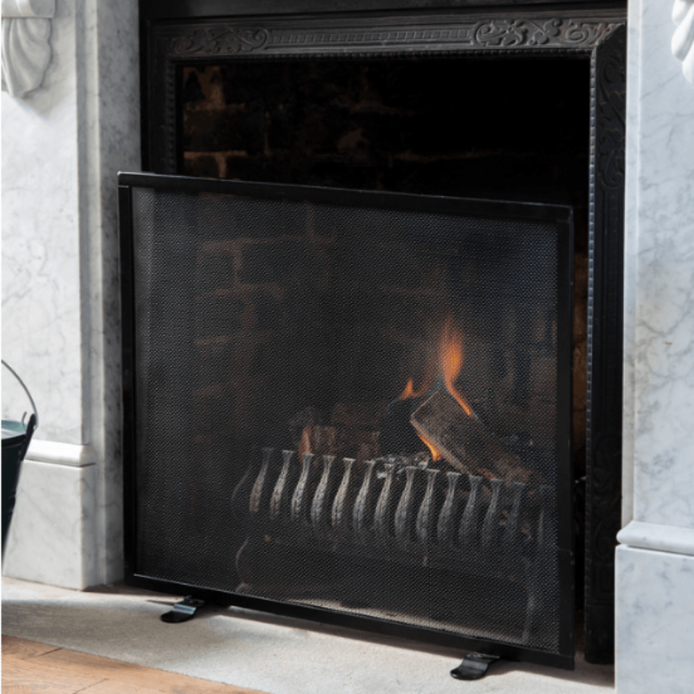 Rectangular Firescreen in Black Iron - Duck Barn Interiors
