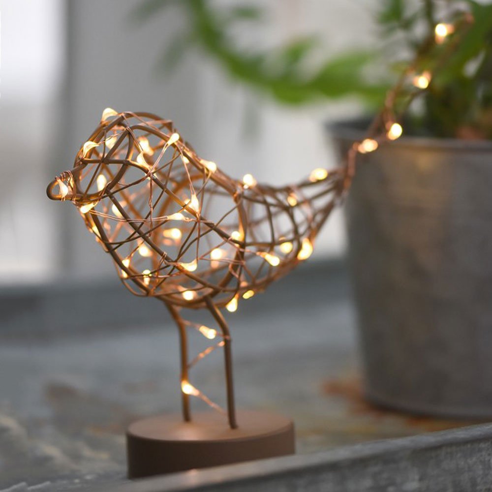 Robin with Warm White LEDs - Copper - Battery Powered - Duck Barn Interiors