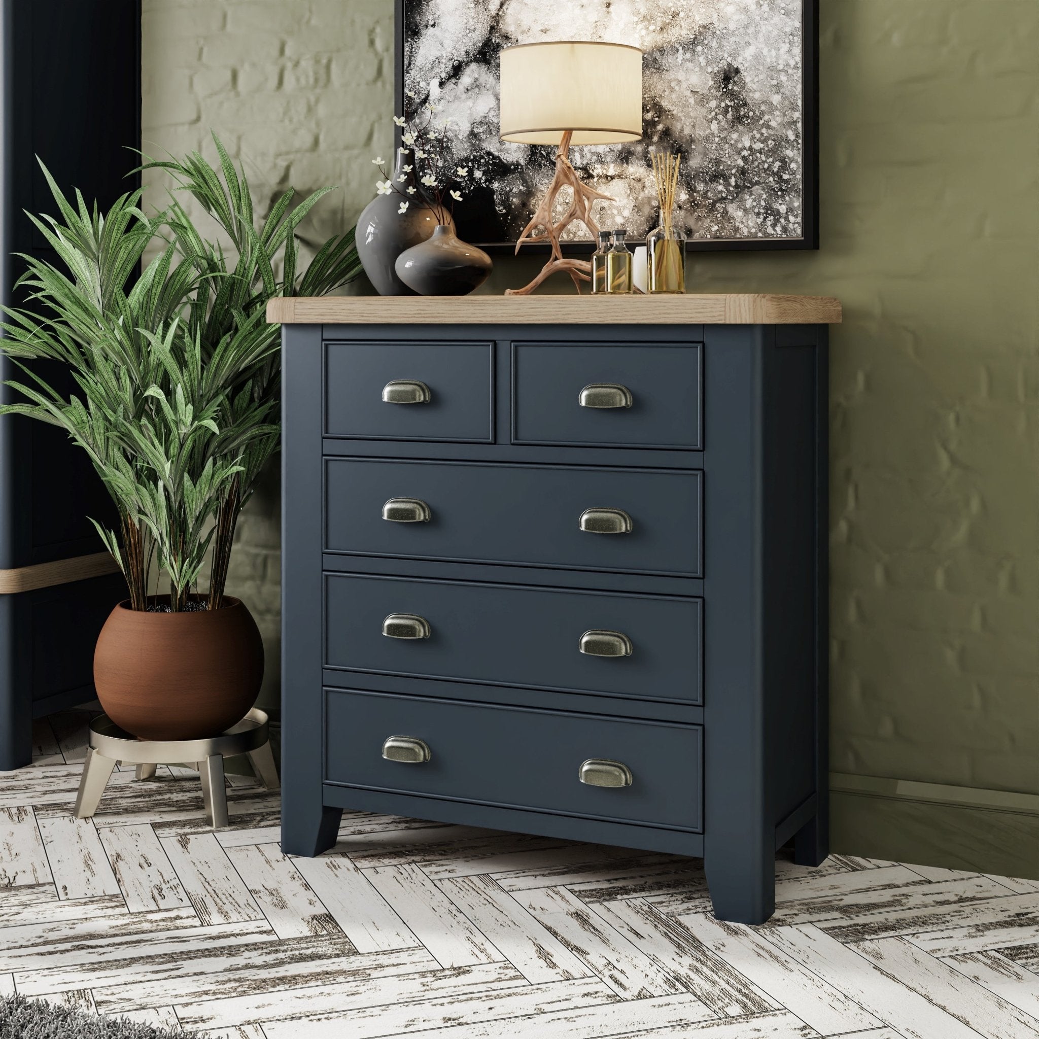 Rogate Blue 2 Over 3 Chest of Drawers - Duck Barn Interiors
